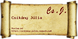 Csikány Júlia névjegykártya
